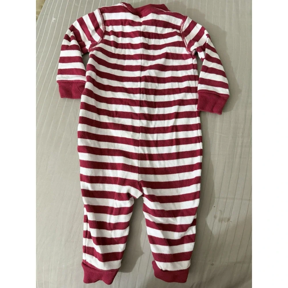 COZY FLEECE SOFT BABY CHRISTMAS‎  Santa FOOTED PJ'S PAJAMAS SLEEPER 3-6m